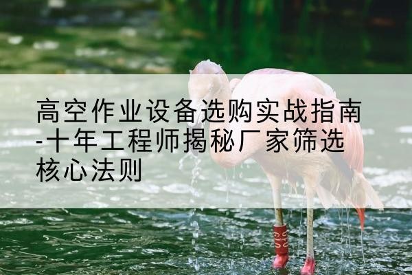 南陵剪叉式升降机厂家-高空作业设备选购实战指南-十年工程师揭秘厂家筛选核心法则