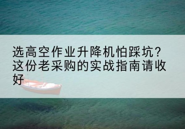南陵高空作业升降机厂家推荐-选高空作业升降机怕踩坑？这份老采购的实战指南请收好