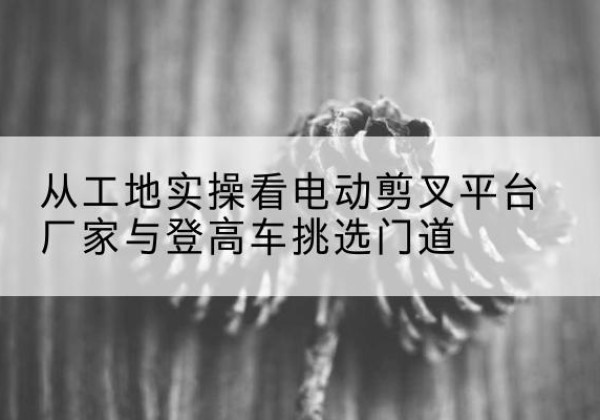 南陵电动剪叉升降平台厂家-从工地实操看电动剪叉平台厂家与登高车挑选门道